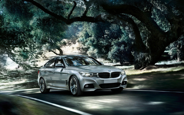 Silver car forest road sunny #2 free wallpaper for desktop - medium preview image