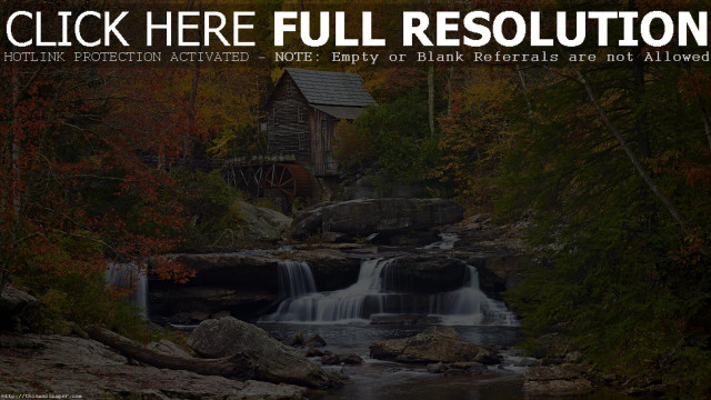 Waterfall house background caption image free wallpaper for desktop - medium preview image