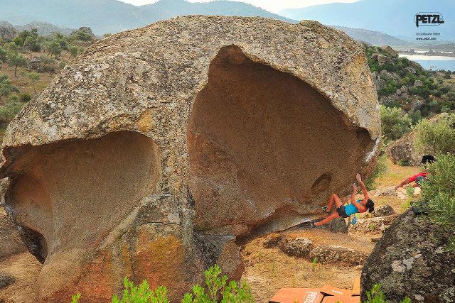 Large rock climbers mountains lake free wallpaper for desktop - medium preview image