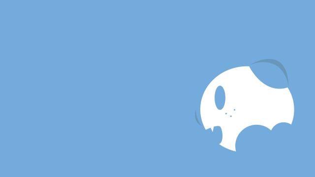 White ghost floating blue background free wallpaper for desktop - medium preview image