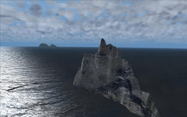 Rock formation ocean cloudy sky free wallpaper for desktop - medium preview image