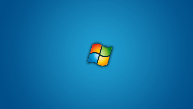 Blue background windows logo minimalist free wallpaper for desktop - medium preview image