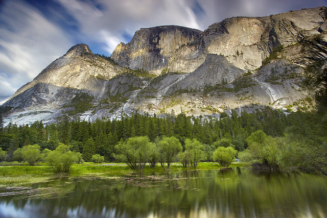 Mountain lake trees foreground cloudy #2 free wallpaper for desktop - medium preview image
