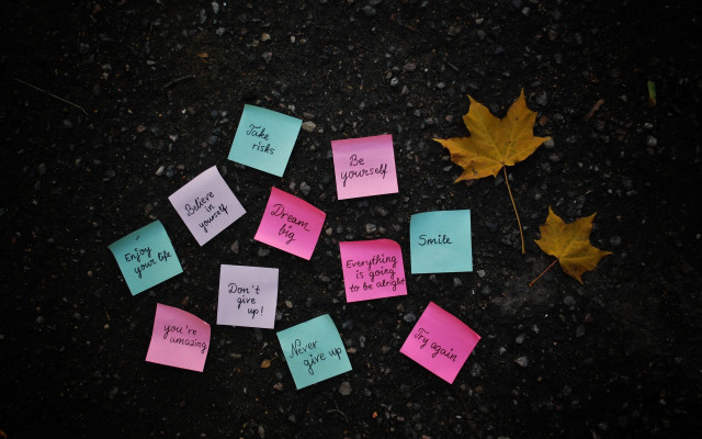Sticky notes leaf ground group #3 free wallpaper for desktop - medium preview image