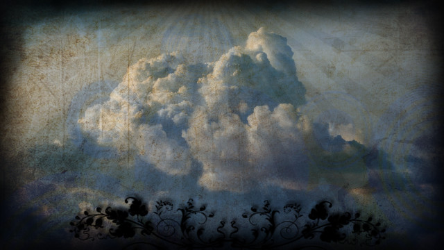 Cloud sunbeam flower border painting free wallpaper for desktop - medium preview image