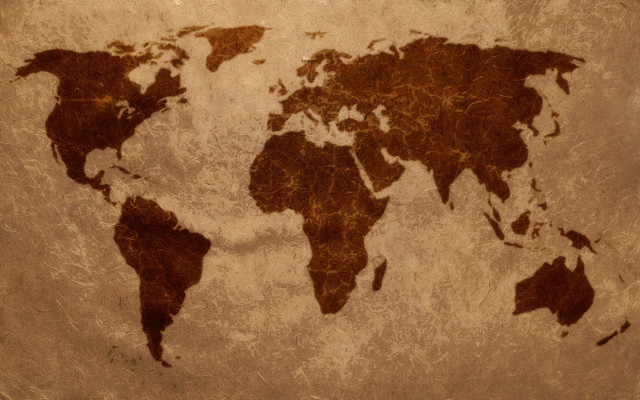 World map brown background border free wallpaper for desktop - medium preview image