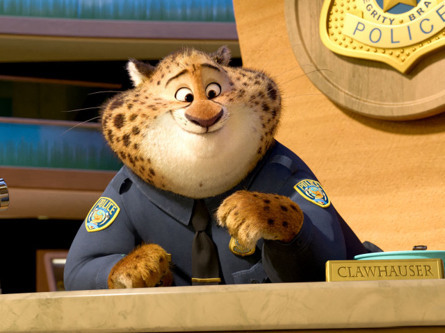 Cheetah police officer desk microphone free wallpaper for desktop - medium preview image
