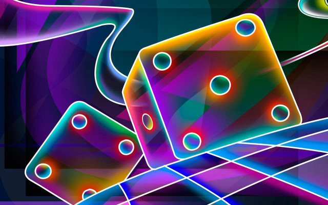 Colorful abstract dices swirly black free wallpaper for desktop - medium preview image
