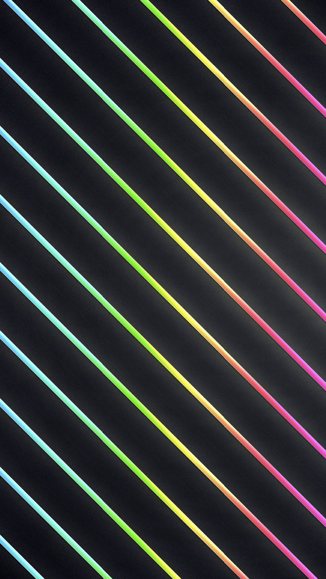 Black background rainbow line pattern free wallpaper for mobile - medium preview image