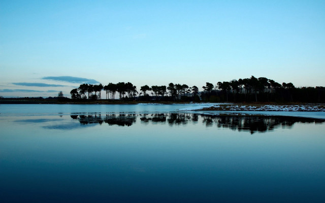Water trees sky clouds reflection #2 free wallpaper for desktop - medium preview image