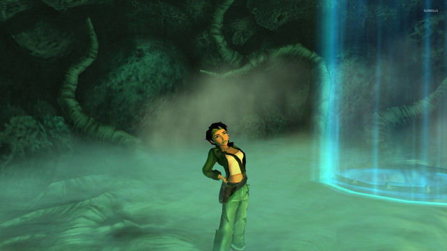 Man standing room fountain green free wallpaper for desktop - medium preview image