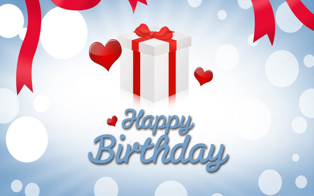 Birthday card gift box hearts #2 free wallpaper for desktop - medium preview image