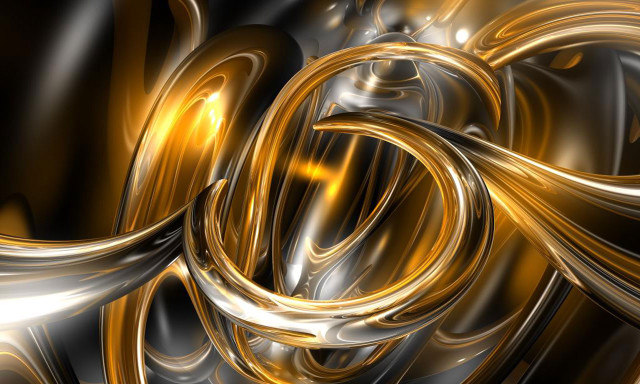 Gold black swirl design background free wallpaper for desktop - medium preview image