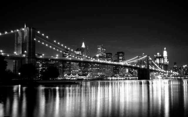 City skyline bridge night reflections #2 free wallpaper for desktop - medium preview image