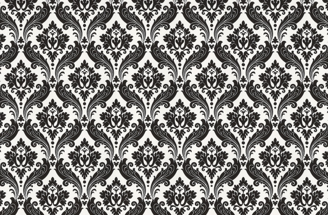 Black white damask wallpaper pattern free wallpaper for desktop - medium preview image