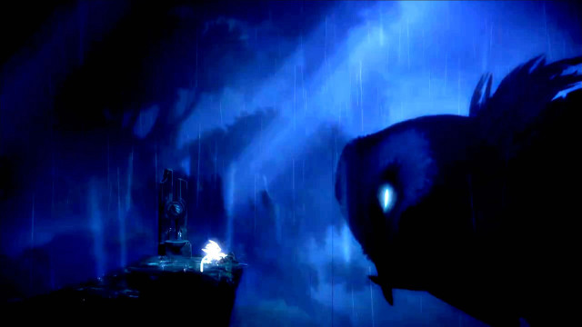 Dark blue bird building light free wallpaper for desktop - medium preview image