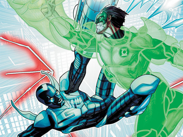 Man green suit flying green free wallpaper for desktop - medium preview image