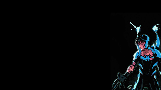 Man black suit red blue free wallpaper for desktop - medium preview image