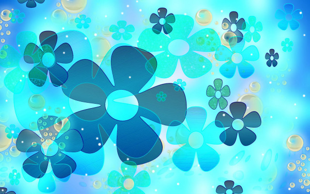 Blue flower bubbles background sky free wallpaper for desktop - medium preview image