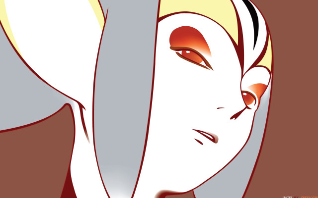 Woman orange eyes red nose free wallpaper for desktop - medium preview image