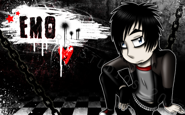 Gothic anime punk checkered night free wallpaper for desktop - medium preview image