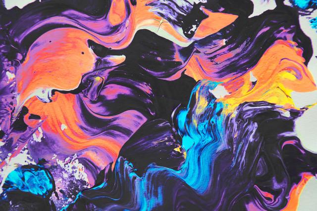 Colorful shapes painting white surface free wallpaper for desktop - medium preview image