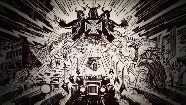 Car drawing city demons star free wallpaper for desktop - medium preview image