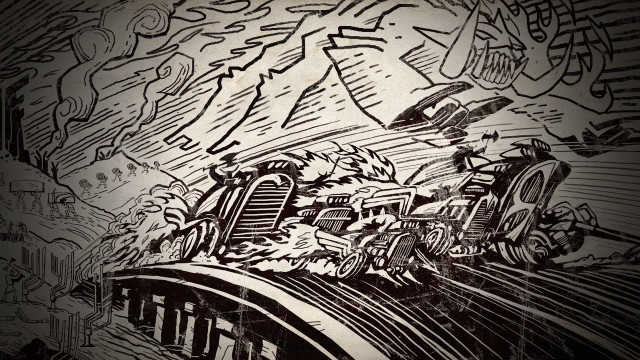 Train graffiti tracks drawing coming free wallpaper for desktop - medium preview image