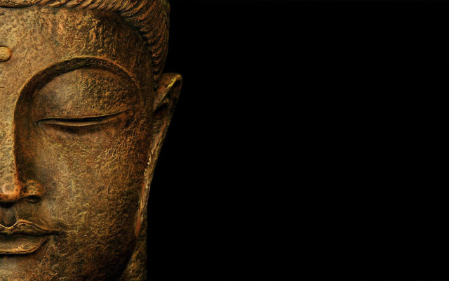 Buddha statue closeup black background #3 free wallpaper for desktop - medium preview image