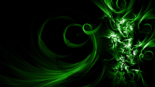 Green abstract background swirls bubbles free wallpaper for desktop - medium preview image