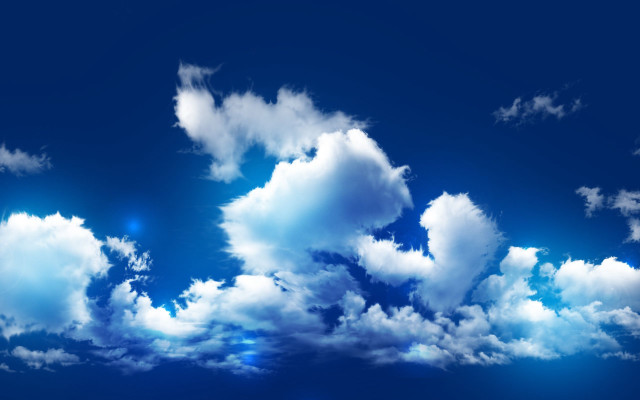 Blue sky clouds plane sun free wallpaper for desktop - medium preview image