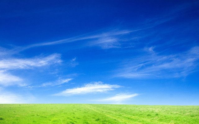 Green field blue sky clouds #25 free wallpaper for desktop - medium preview image