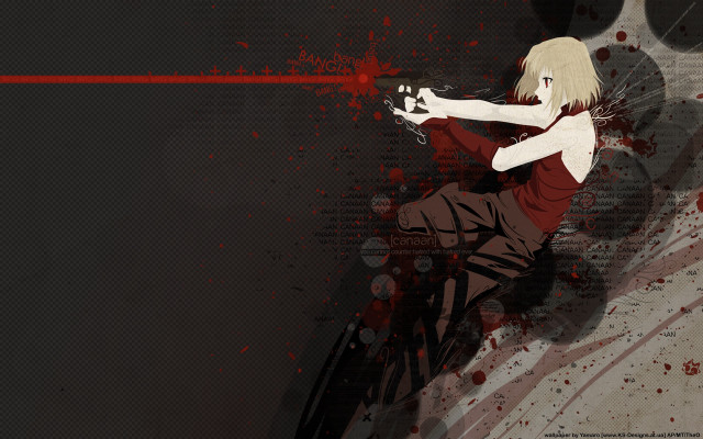 Girl gun blood splatters ground free wallpaper for desktop - medium preview image