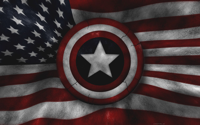 Captain america flag star circle free wallpaper for desktop - medium preview image