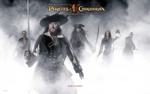 Pirates foggy scene ship crew free wallpaper for desktop - medium preview image