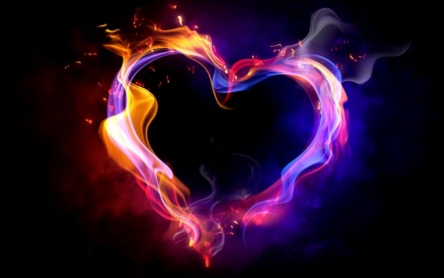 Heart smoke flames black background free wallpaper for desktop - medium preview image