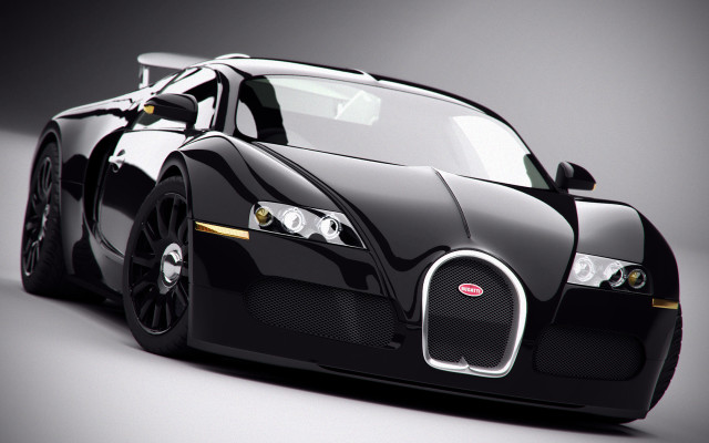 Black bugatti 3d render driving free wallpaper for desktop - medium preview image