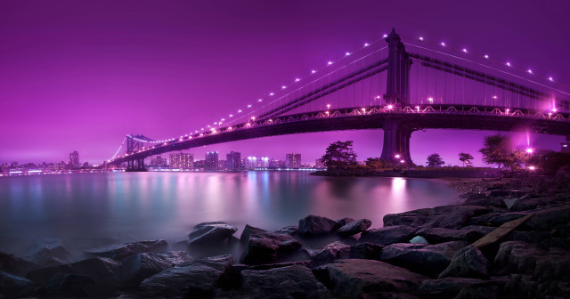 Bridge water city night lights #24 free wallpaper for desktop - medium preview image