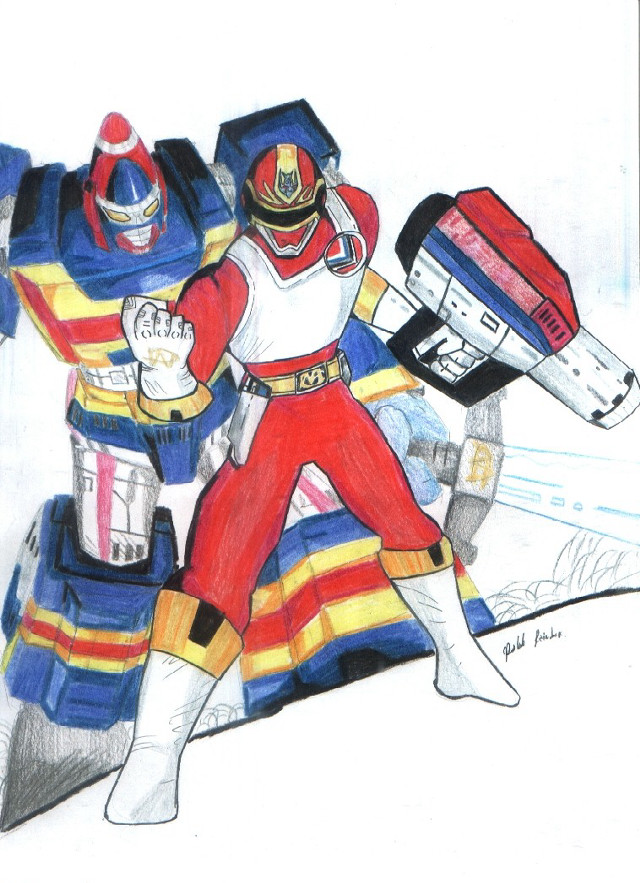 Man red yellow suit blue free wallpaper for mobile - medium preview image