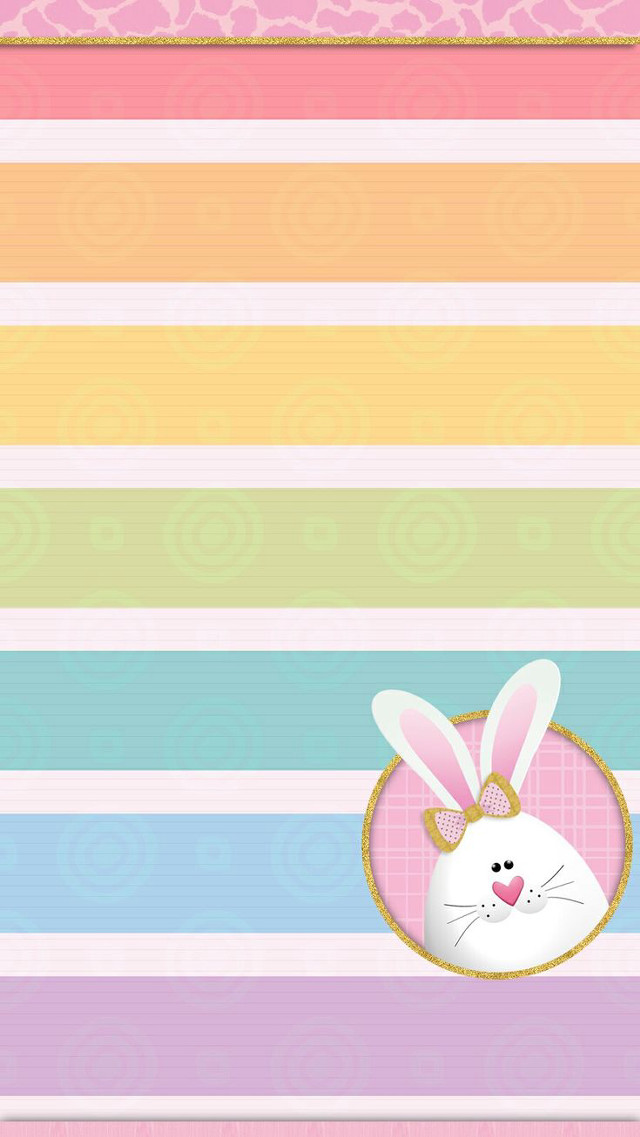 Colorful striped background bunny pink free wallpaper for mobile - medium preview image