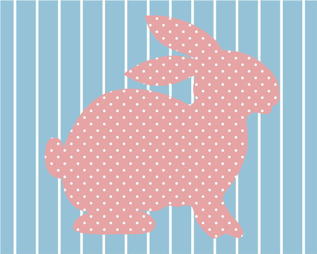 Pink bunny rabbit blue white free wallpaper for desktop - medium preview image