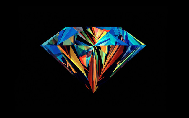 Diamond holography artdeco androidjones blackbackground free wallpaper for desktop - medium preview image