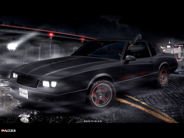 Car driving wet street night free wallpaper for desktop - medium preview image