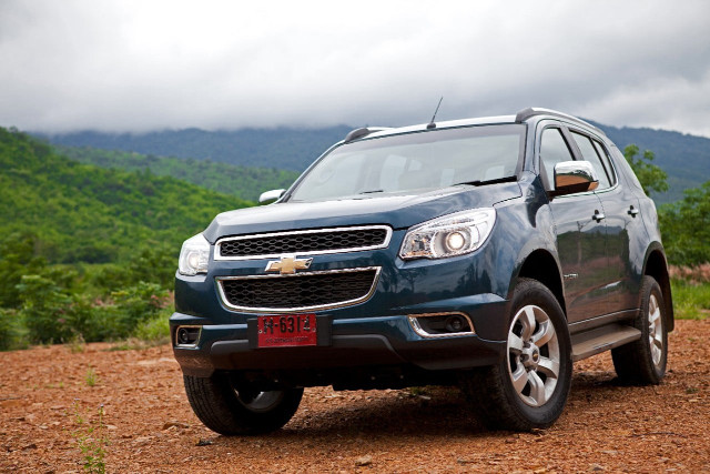 Blue chevrolet suv mountains dirt free wallpaper for desktop - medium preview image