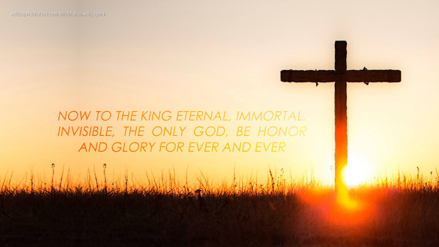 Cross field sunset bible quote free wallpaper for desktop - medium preview image