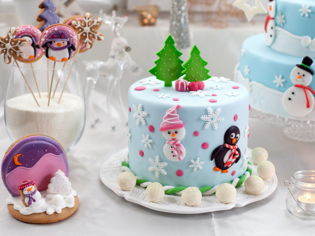 Table cake decorations candle cookie free wallpaper for desktop - medium preview image