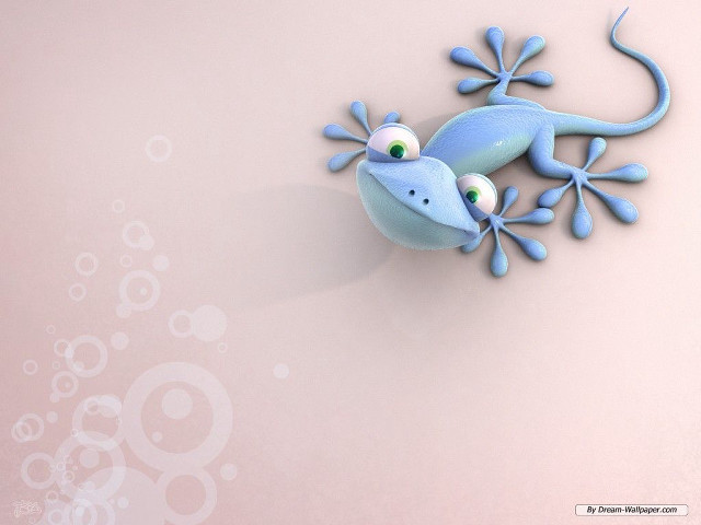 Blue gecko pink surface bubbles #2 free wallpaper for desktop - medium preview image