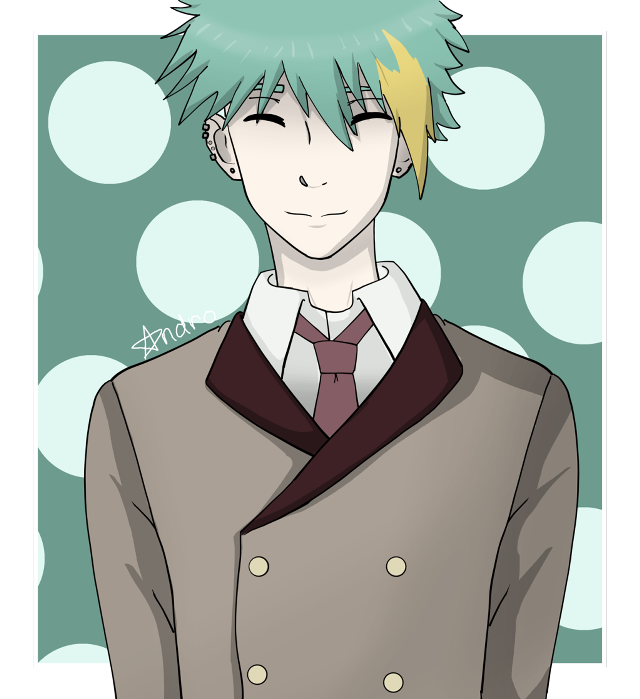 Green hair school uniform anime free wallpaper for tablet - medium preview image