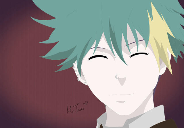 Man green hair white shirt free wallpaper for desktop - medium preview image