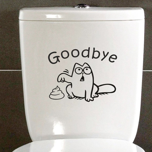 Toilet cat sticker goodbye image free wallpaper for tablet - medium preview image